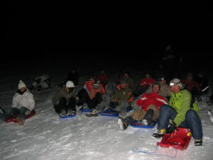 descente en luge en séminaire groupe