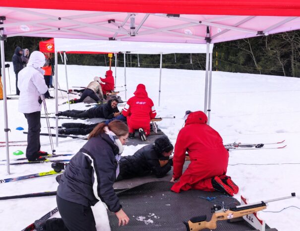 activité initiation au biathlon, séminaire en montagne à Megève