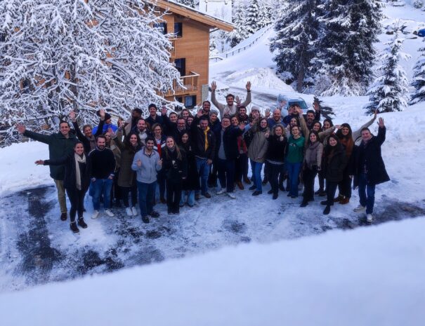 photo de groupe lors d'un séminaire incentive à Megève