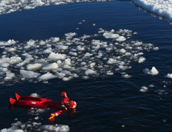 activité originale d'ice floating à Tignes