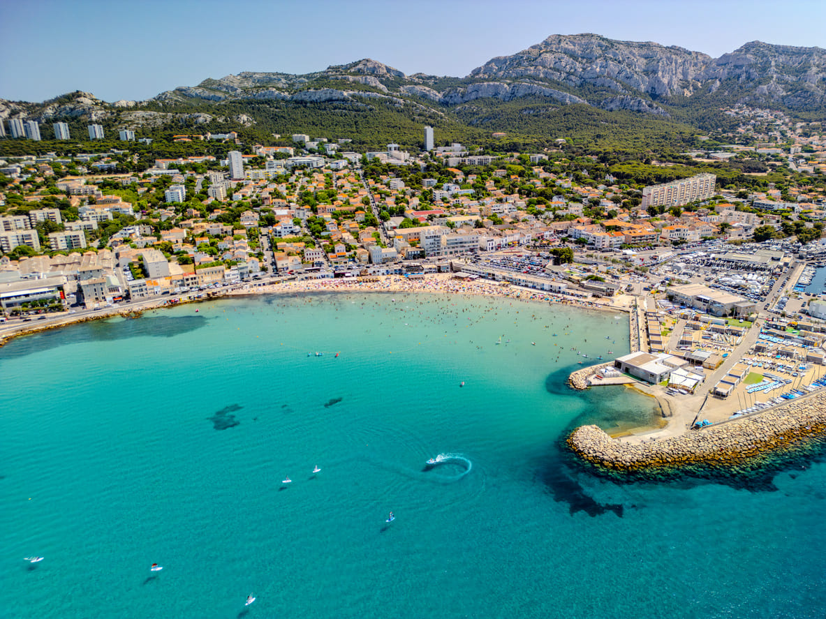 Vue sur les plages marseillaises